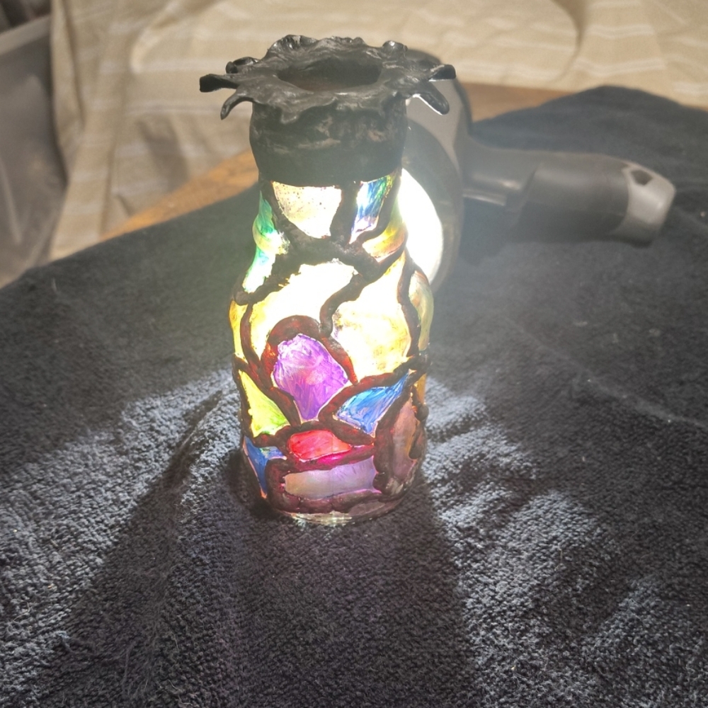 ⭐Colorful Stained ( Painted) Glass Vase